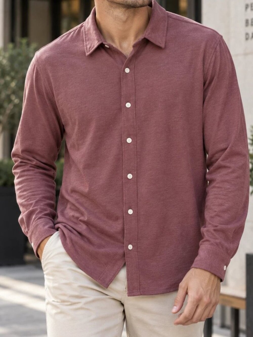 Bonobos Jersey Everyday Men's Shirt Buttondown Long Sleeve Standard Fit L 290585